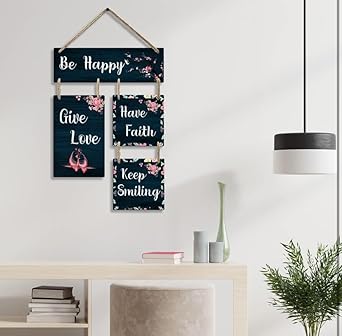 TINY SHINY Wall Art MDF Wooden Hanging for Living Room | Bedroom | Home Decor | Office | Gift | Quotes Items House Decoration, Decorative Hanging Items for Gifting Wall Decor...