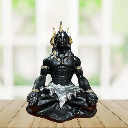 tiny shiny Adiyogi Shiv Idol Statue Murti for Car Deshboard l Gift for Diwali Maha Shivratri Housewarming Birthday | Mahadev Statue for Home Decor Pooja Room Office